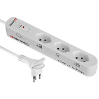 Skross Steckdosenleiste 3x T13, Flachstecker, Schalter, weiss