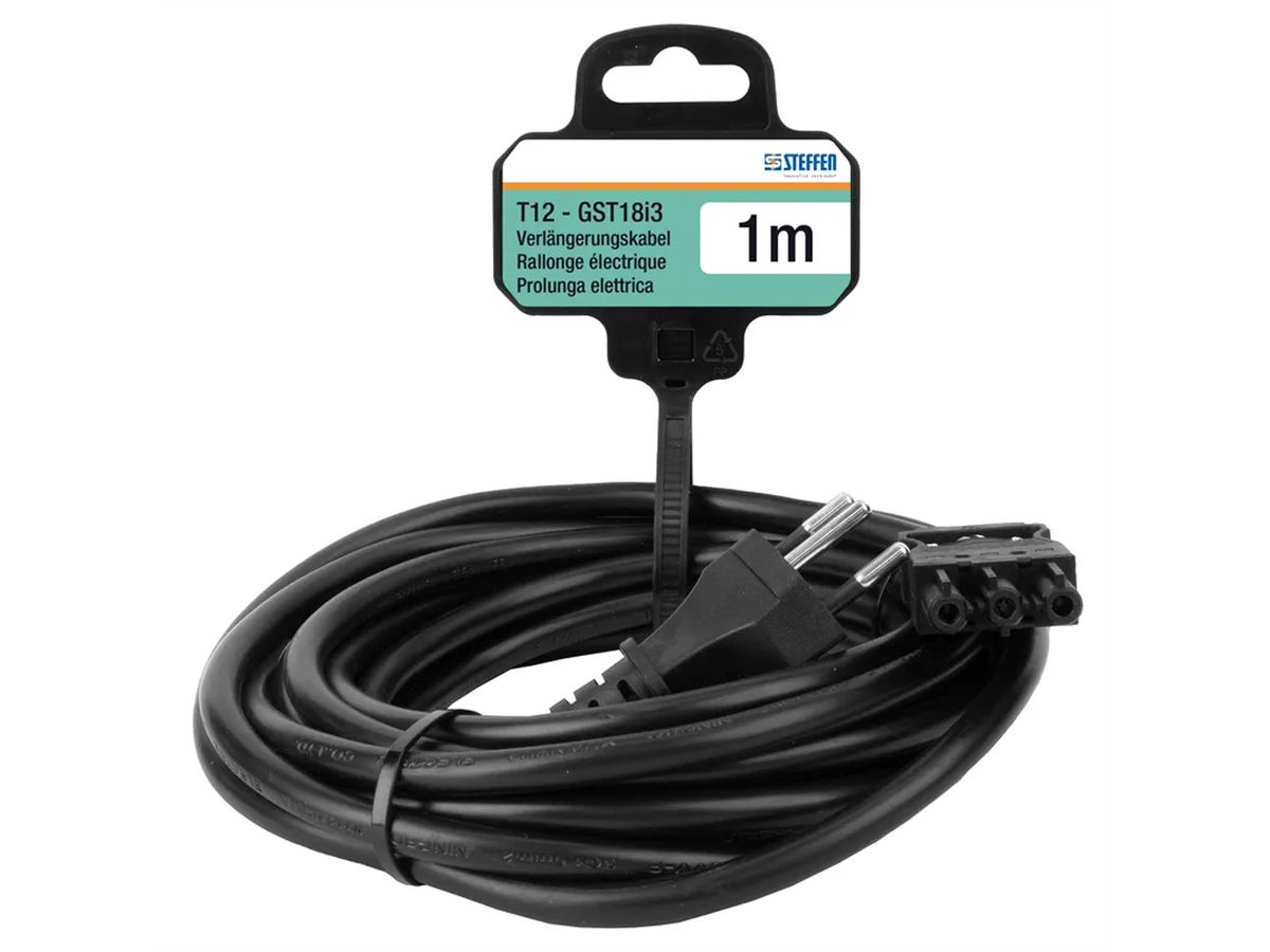 Steffen Verlängerungskabel Td, T12-GST18i3 1m schwarz