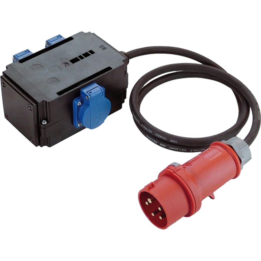 BACHMANN CEE-Adapter 16A 3Ph, 3xSchutzkontakt IP44 1,5m