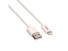 ROLINE USB 2.0 Sync- & Ladekabel mit Lightning Connector, weiß, 0,15 m