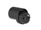 Adaptateur fixe D, prise de sécurité/CH, 3 pôles, T12, noir, Bulk