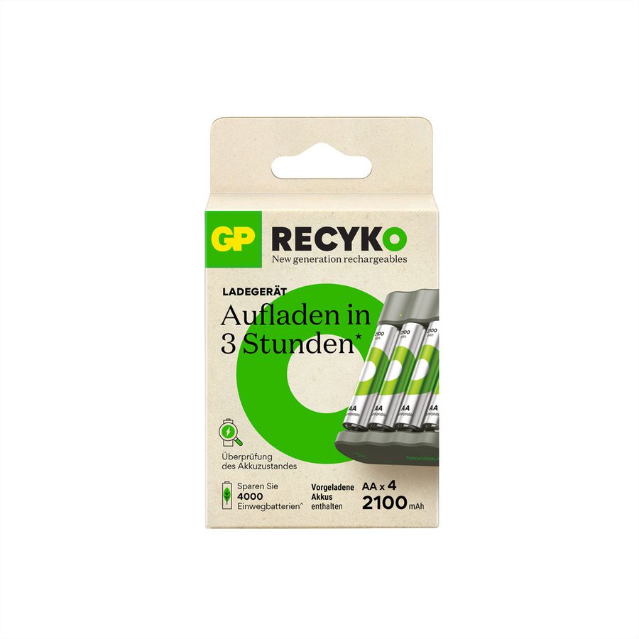 GP Batteries USB-Ladegerät GP B421, inkl. 4 x ReCyko AA 2100 mAh