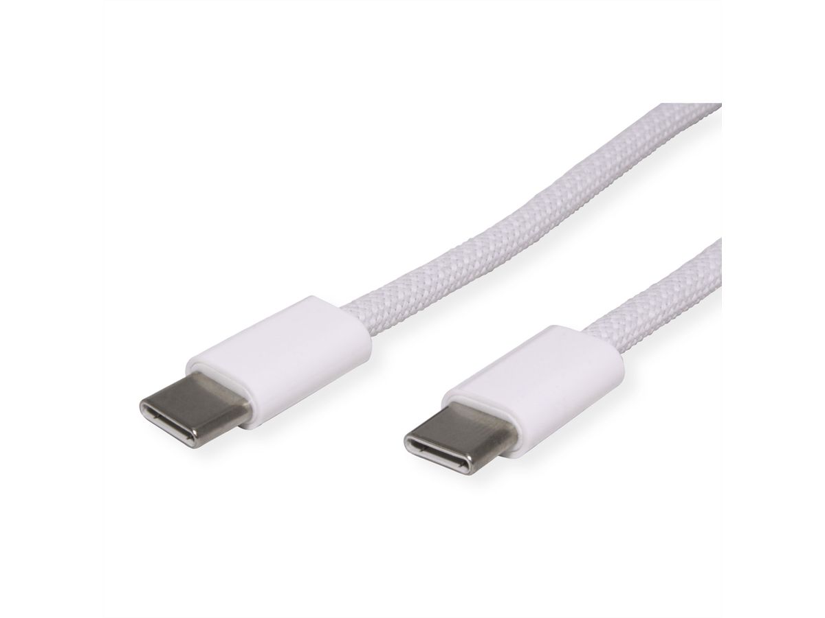 VALUE Câble USB 2.0, C–C, M/M, 60W, blanc, 2 m