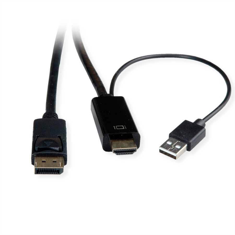 ROLINE HDMI-Kabel UltraHDTV - DisplayPort, ST/ST, schwarz, 1 m