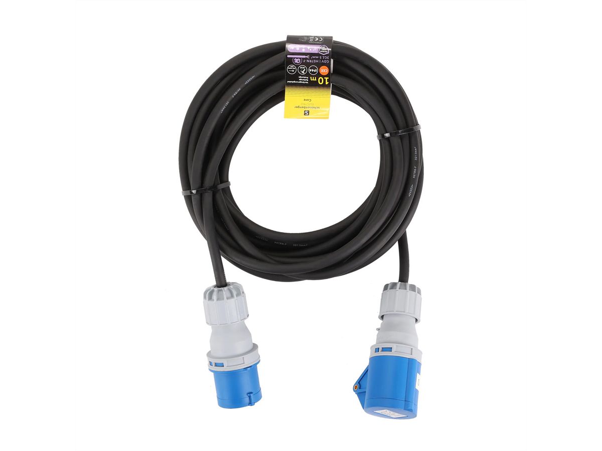 Verlängerung CEE 3P IP44 , 10m H07RN-F 3G1.5mm2 , schwarz
