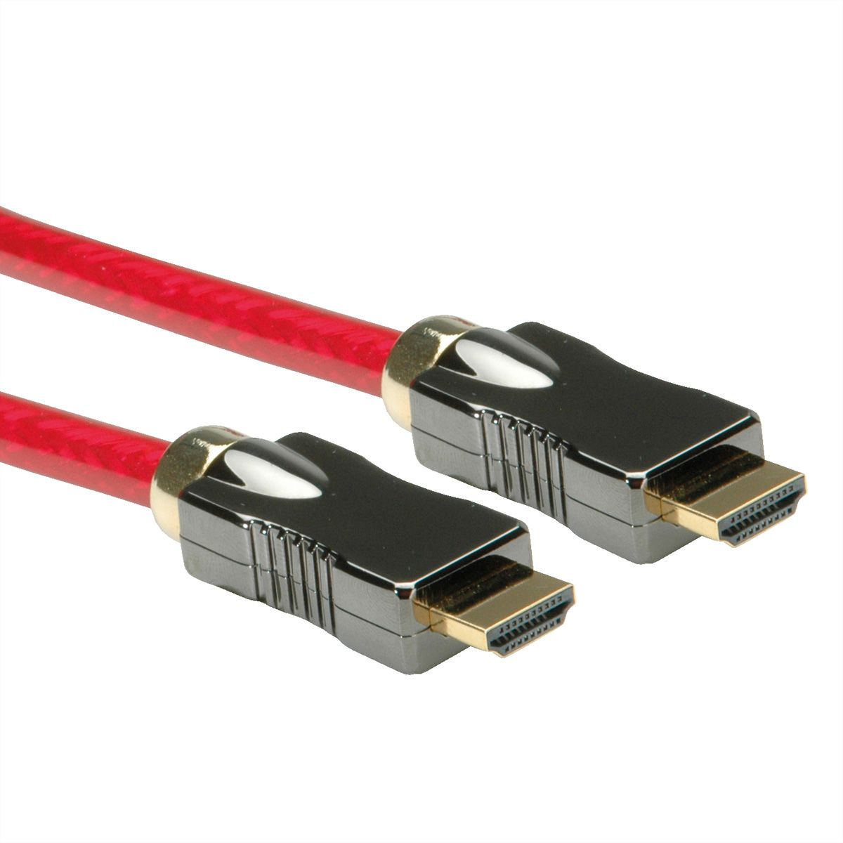 ROLINE 8K HDMI Ultra HD Kabel mit Ethernet, ST/ST, rot, 1 m