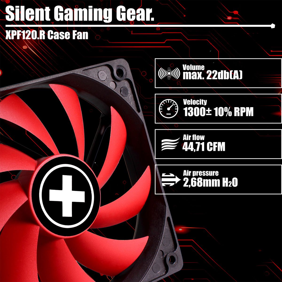 Xilence XPF120.R 120mm Performance Ventilateur de boîtier, 3PIN