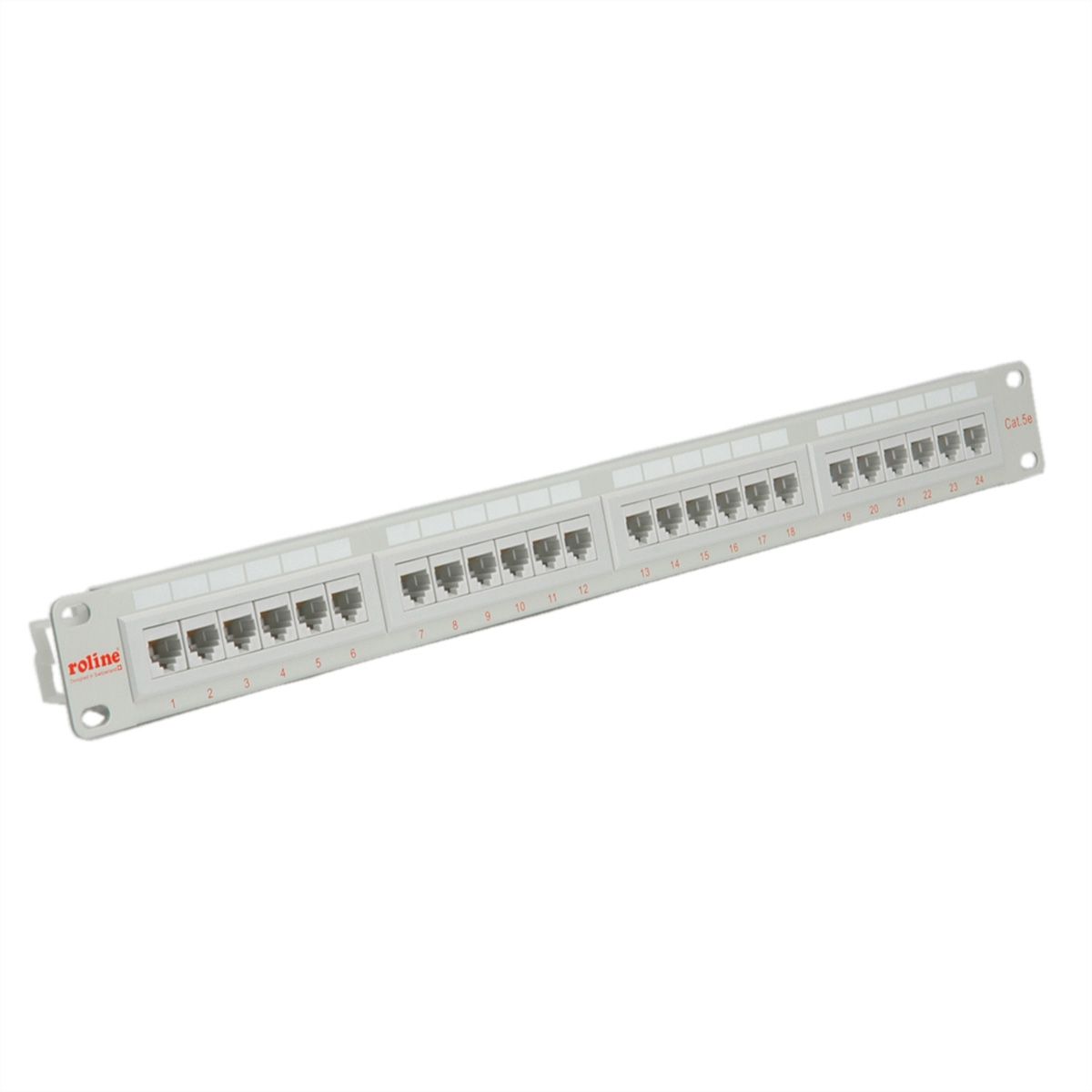 ROLINE Cat.5e (Class D) 19-Zoll-Patchpanel, 24 Ports, UTP, grau