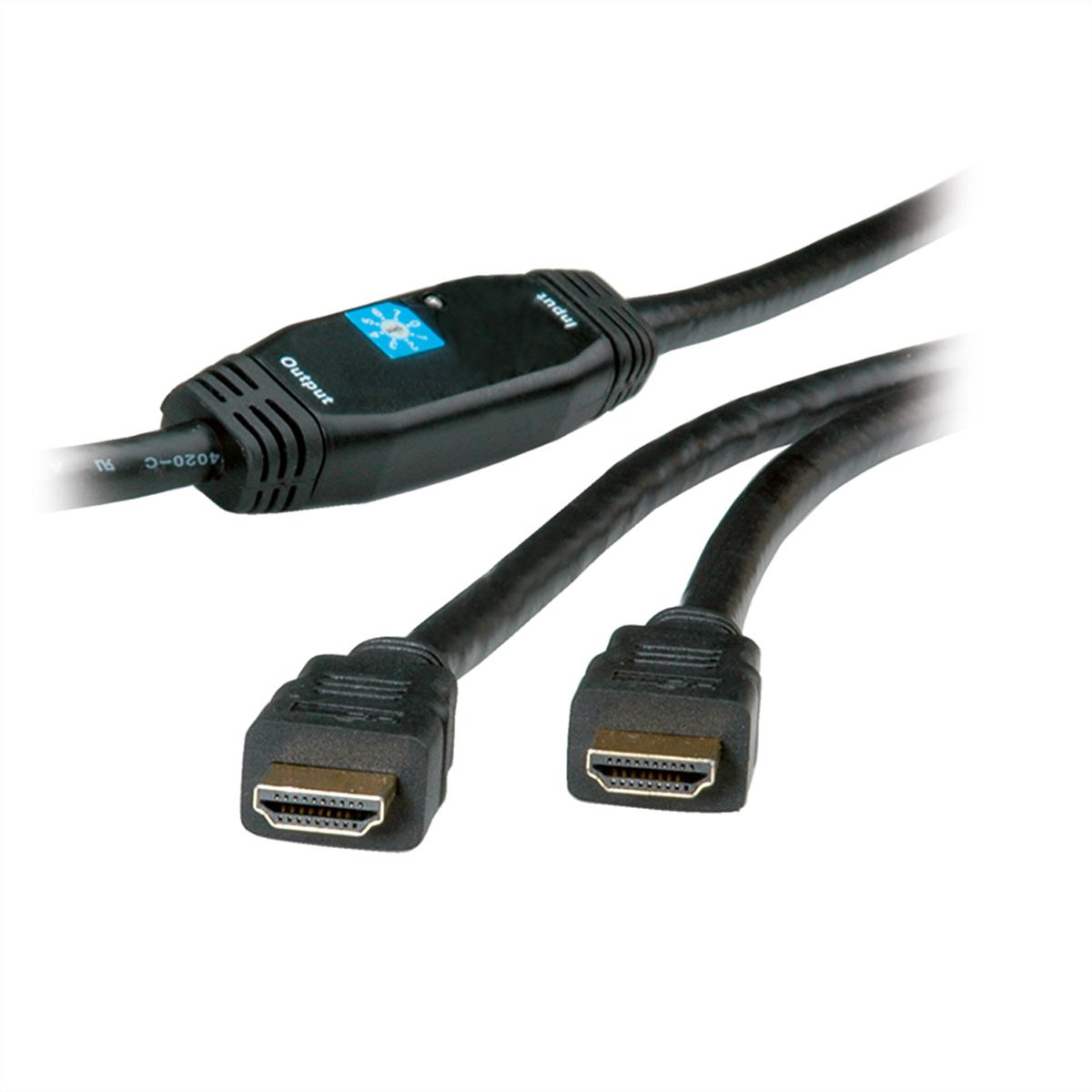 ROLINE HDMI High Speed Kabel, mit Repeater, 30 m