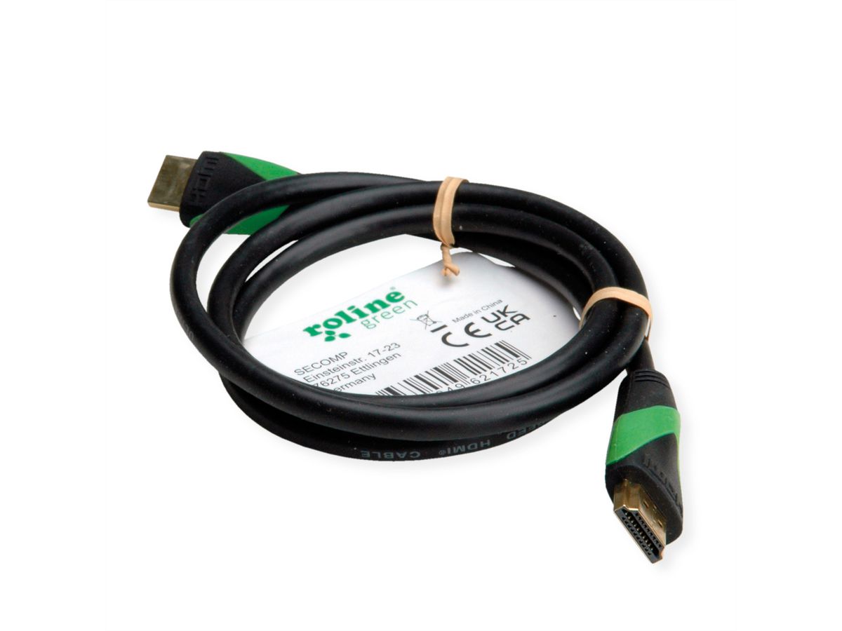 ROLINE GREEN ATC Câble HDMI avec Ethernet Ultra HD 8K, M/M, noir, 1 m