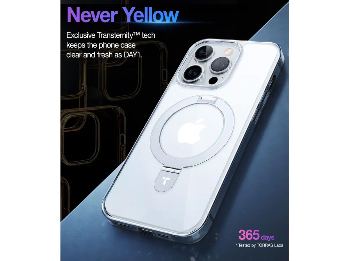Torras UPRO Ostand Schutzhülle, iPhone 14 Pro, MagSafe, transparent