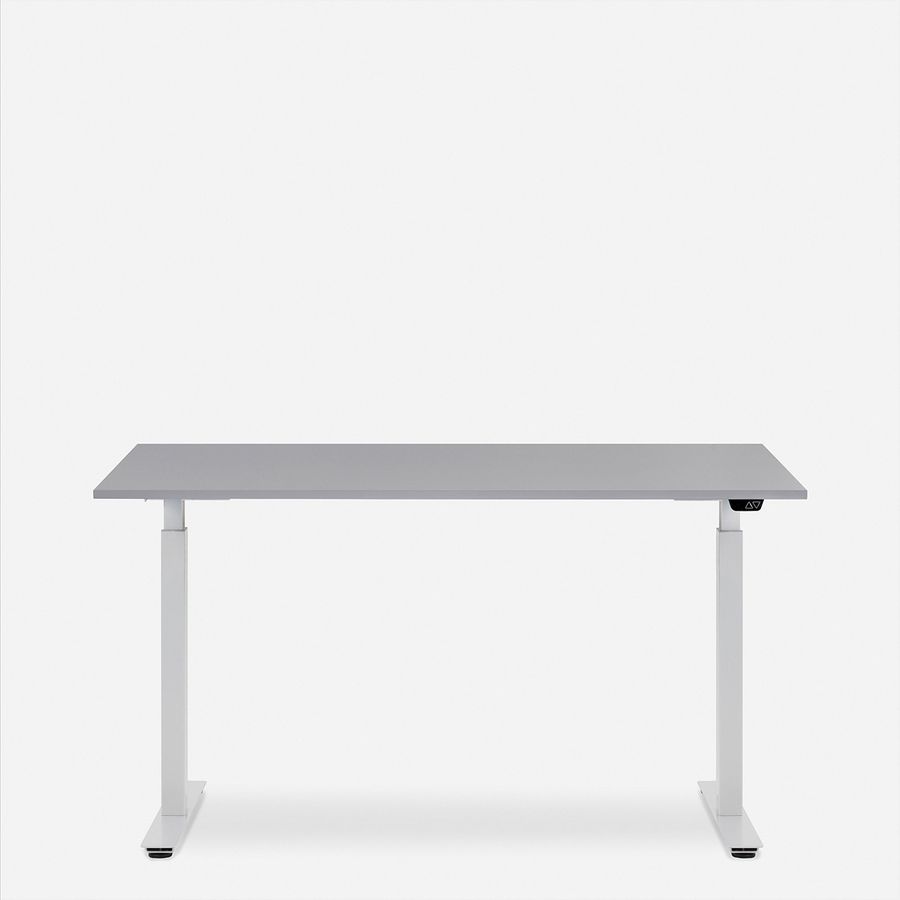 WRK21 Schreibtisch Smart 180 x 80 cm, Höhenverstellbar, Grau Uni / Weiss