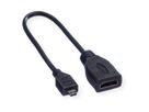 ROLINE HDMI High Speed Kabel mit Ethernet, HDMI BU - Micro HDMI ST, 0,22 m