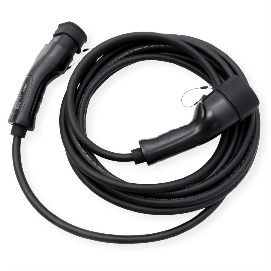 ROLINE E-Auto Ladekabel Typ2, 1-phasig, 250VAC (1P+N+E), 32 A, 7,4 kW, 7,5 m