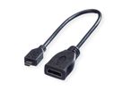 ROLINE HDMI High Speed Kabel mit Ethernet, HDMI BU - Micro HDMI ST, 0,22 m