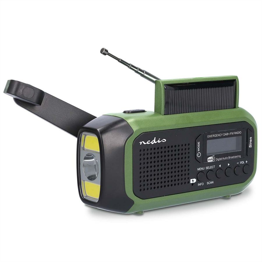 Nedis Notfallradio DAB+/FM  Grün/Schwarz, Solar Powered