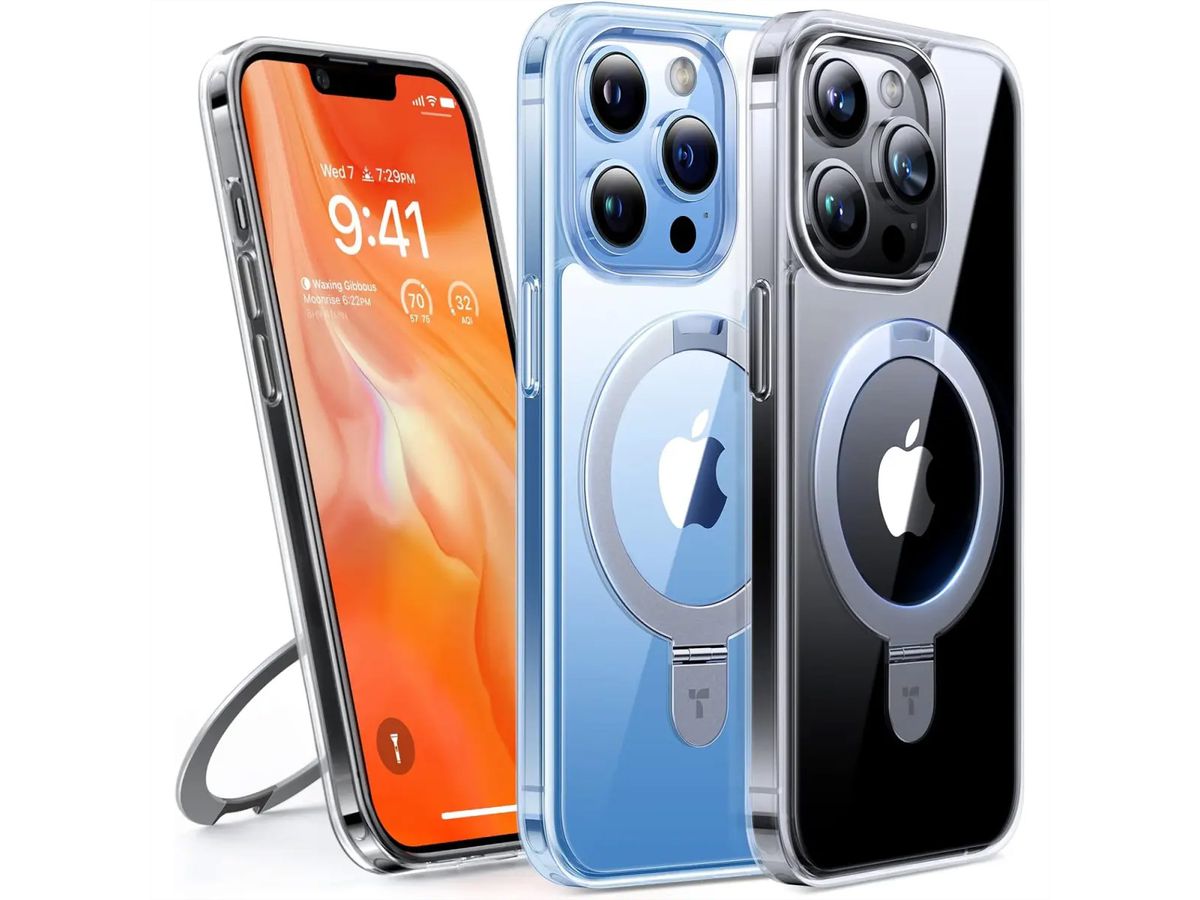 Torras UPRO Ostand Schutzhülle, iPhone 13 Pro, MagSafe, transparent
