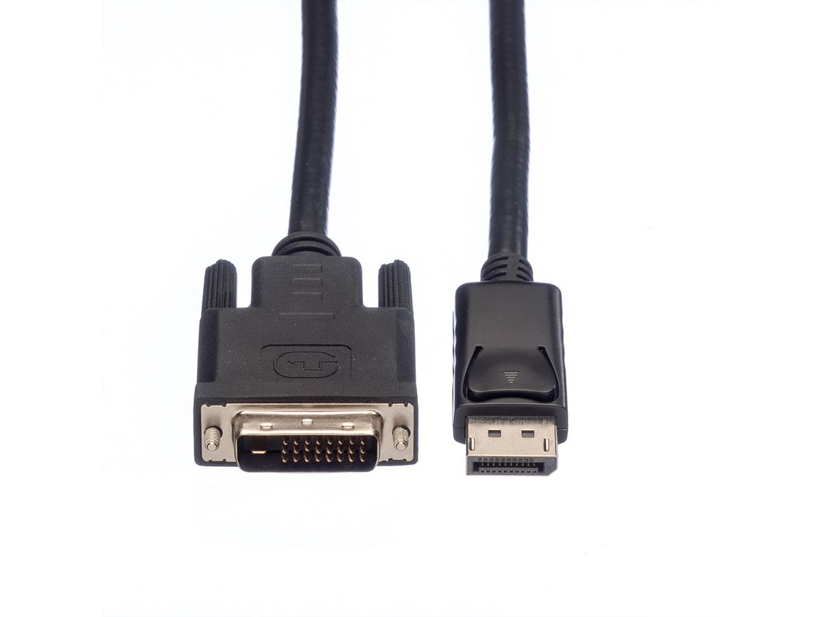 ROLINE DisplayPort Kabel DP ST - DVI ST, LSOH, schwarz, 1 m