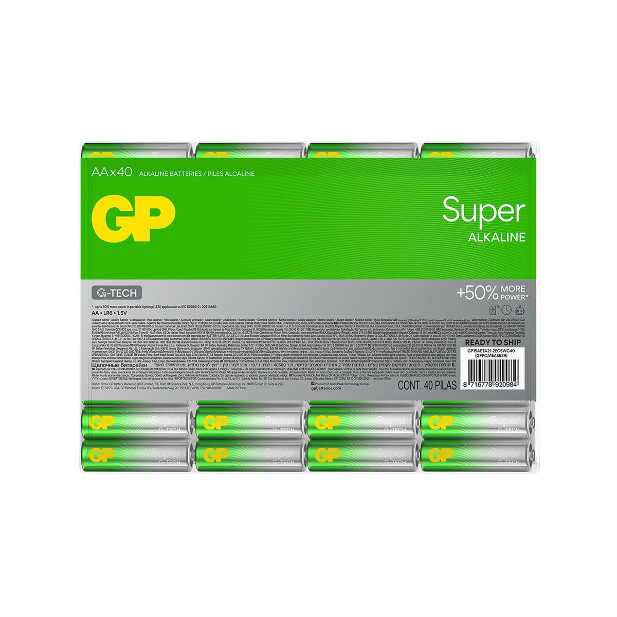 GP Batteries Super Alkaline LR06,40x AA Mignon, Mail-Order Flat packed
