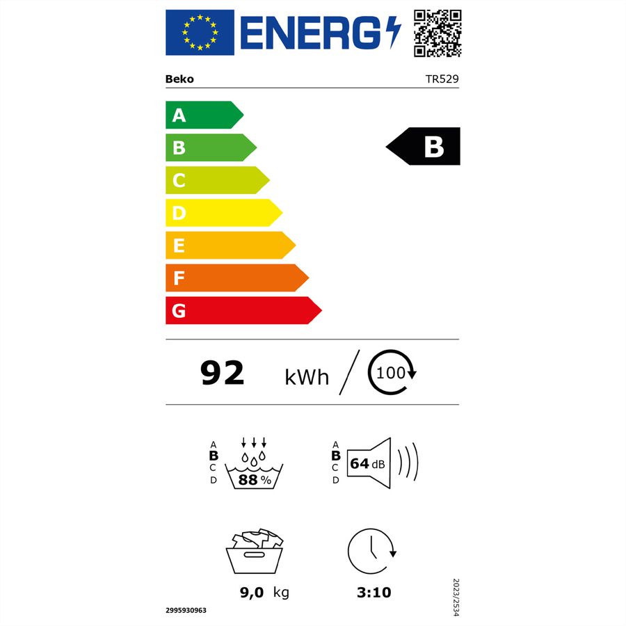 Beko Wäschetrockner TR529, 9kg, B