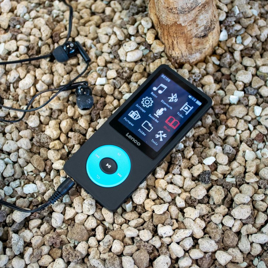 Lenco MP3/MP4-Spieler mit Bluetooth, 8 GB internem Speicher, blau