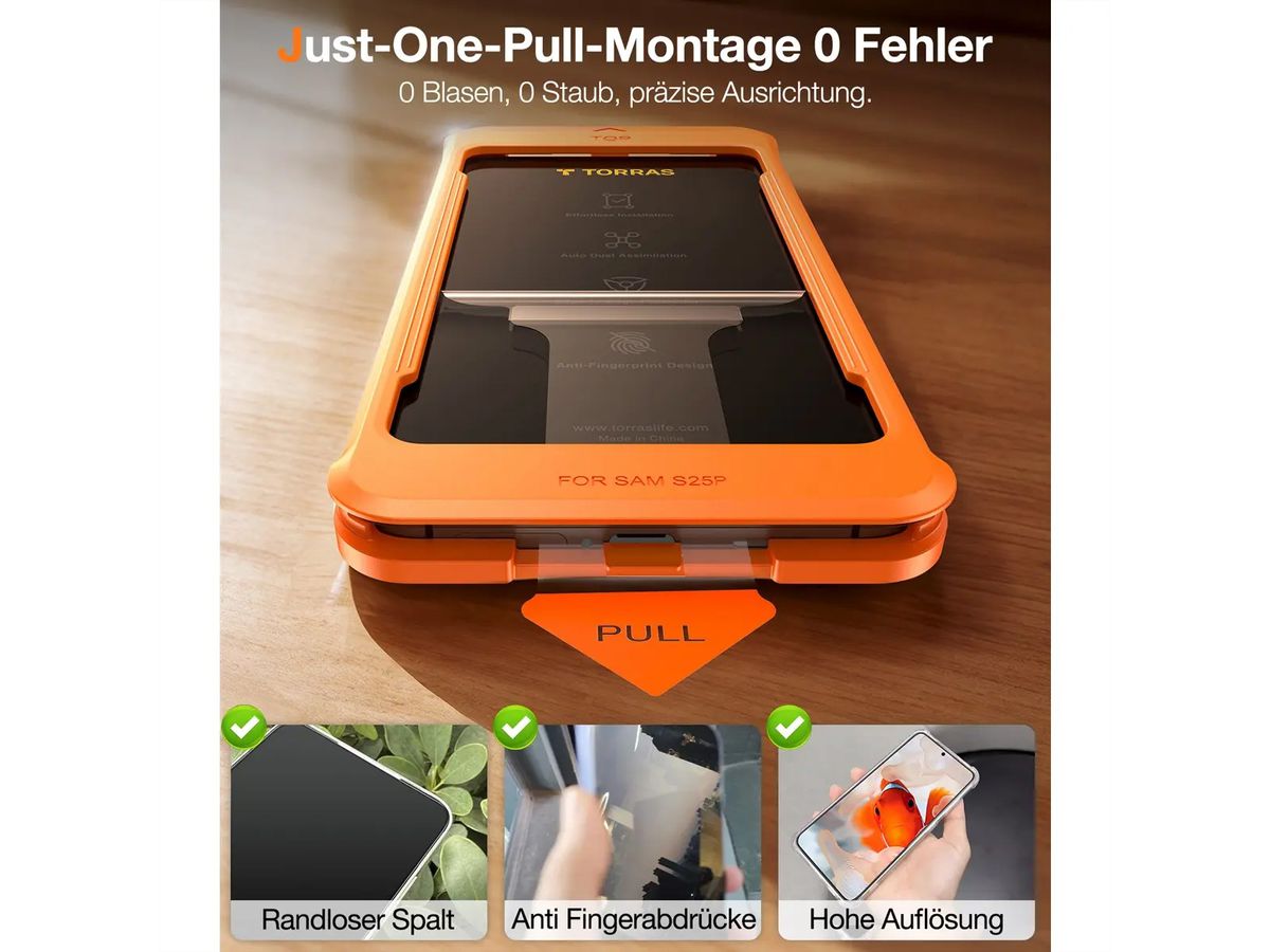 Torras Install Master protection d'écran, Galaxy S25, transparent