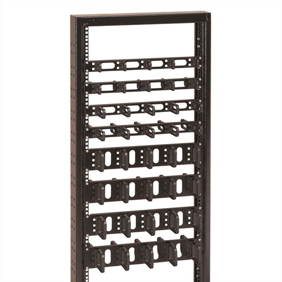CONTEG 19"-Kabelführung 2 HE mit 5 Kabelösen 80 x 80 mm