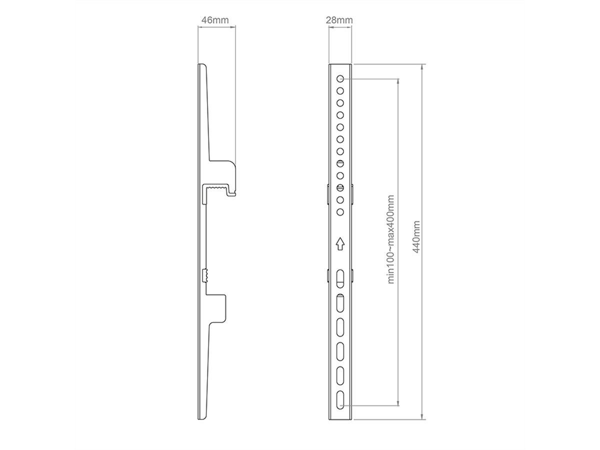 Hagor Adapterarme CPS - Fixed Arms VESA 400, schwarz