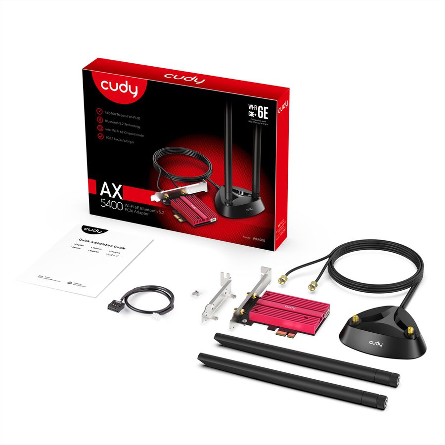 CUDY WE4000 AX5400 WiFi 6E, PCI Express