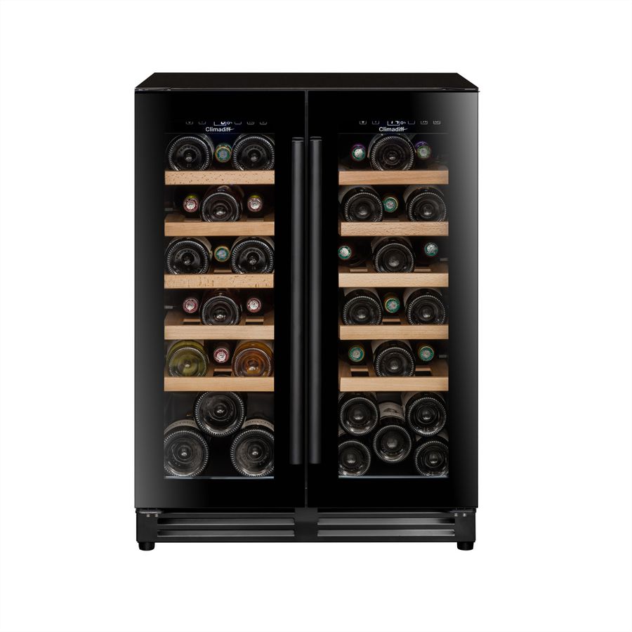 Climadiff Armoire à vin CBU40D1B, encastrable, 2 zones, 40 bouteilles
