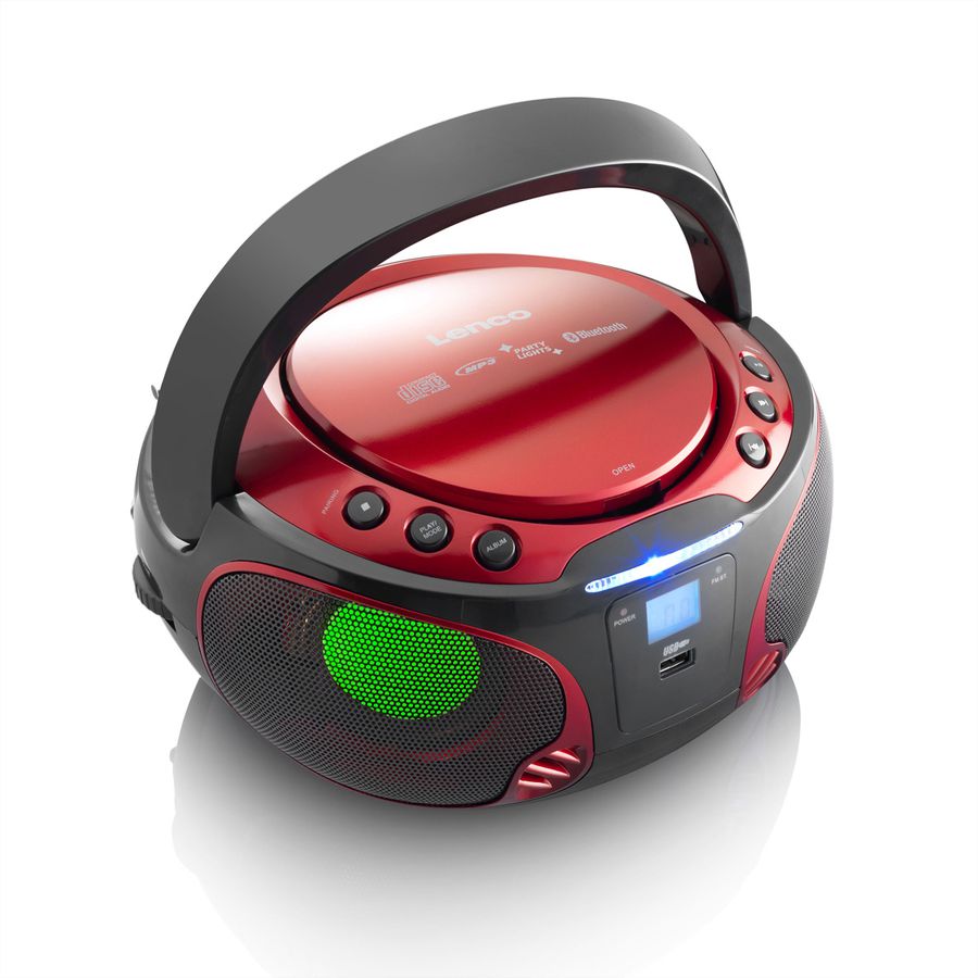 Lenco CD-Player SCD-550, Rot, Lichteffekt