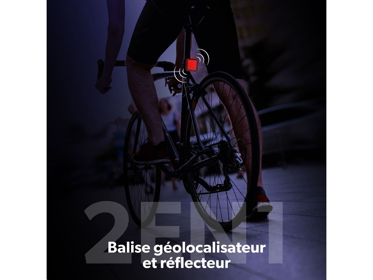 Dispositif de localisation T’nB pour vélos et scooters, Noir/Rouge