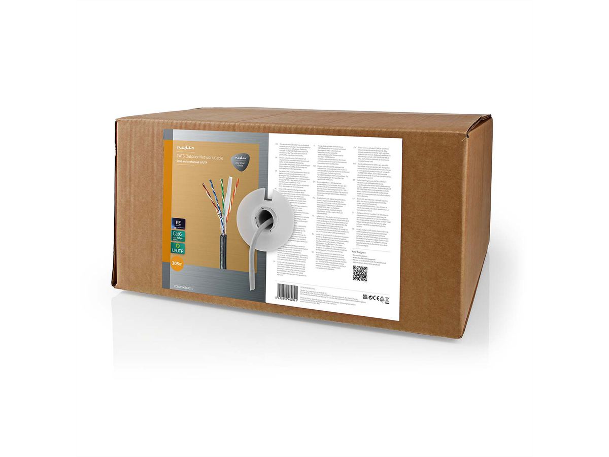 Nedis Câble U/UTP Outdoor Cat.6, fils tressés, 300m