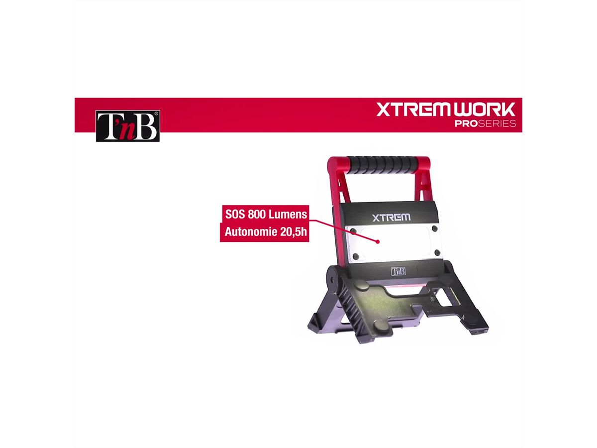 T'nB Xtremework Scheinwerfer 1000 Lumen 4 Modis, 12W, eingebaute Powerbank