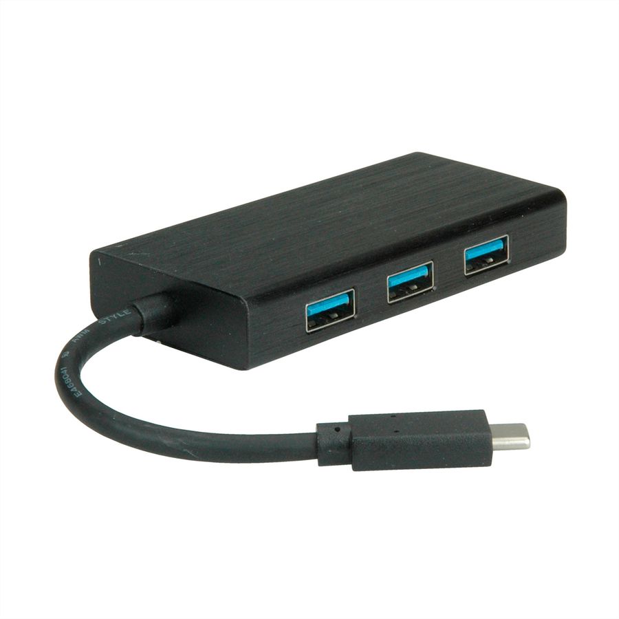 VALUE Convertisseur USB-C - Gigabit Ethernet + Hub