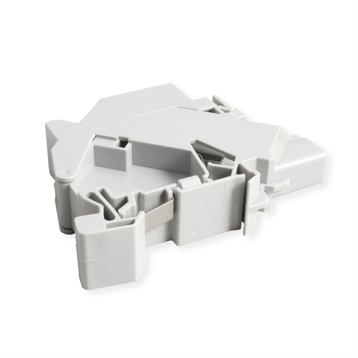 ROLINE Adaptateur de rail DIN pour module Keystone, avec Keystone Cat.6A, blindé, 45°