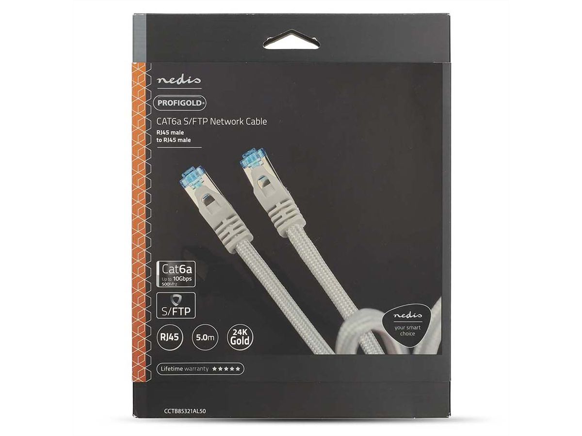 Nedis Patchkabel Cat.6A S/FTP, weiss, 5.0m