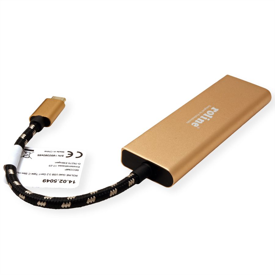 ROLINE GOLD USB 3.2 Gen 1 Hub, 4fach, Typ C Anschlusskabel