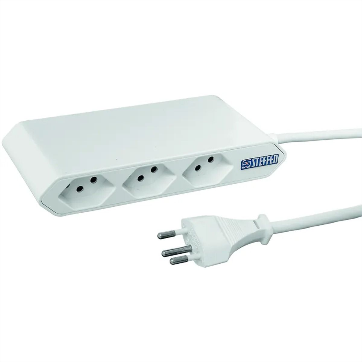 Steffen Bloc multiprises de bureau Alu Desk, 2x T13, 1x USB-A, 1x USB-C, 1.5m, blanc