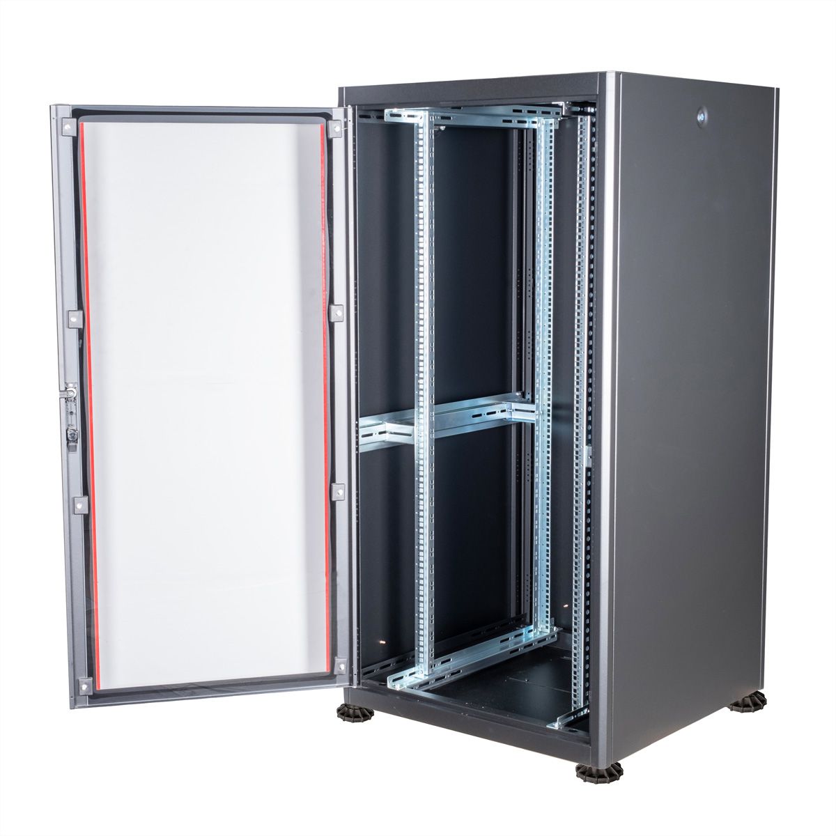 ROLINE 19-Zoll Netzwerkschrank Basic 32 HE, 800x800 BxT Glastür schwarz