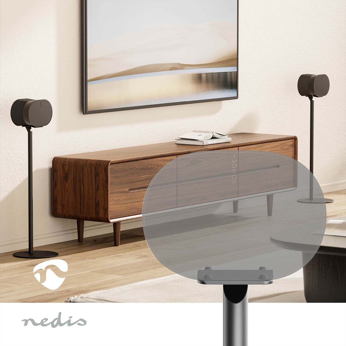 Nedis Lautsprecherständer für Sonos Era300 schwarz, Ständer, 5 kg, Kabelmanagement