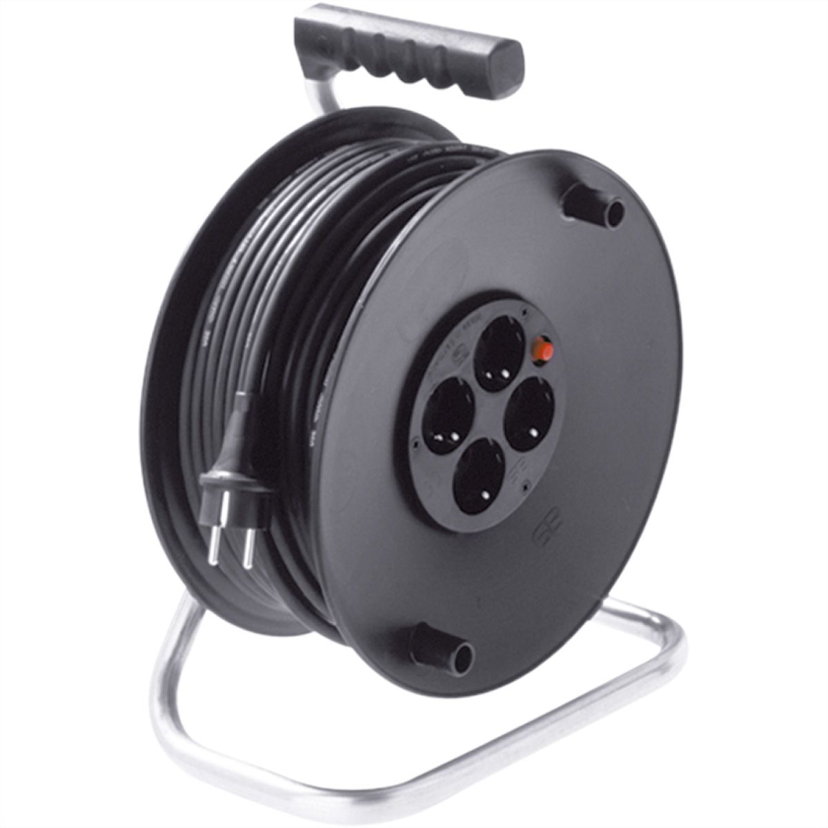 BACHMANN Enrouleur électrique, AC230V, 4 prises 2P+T allemand, 50 m