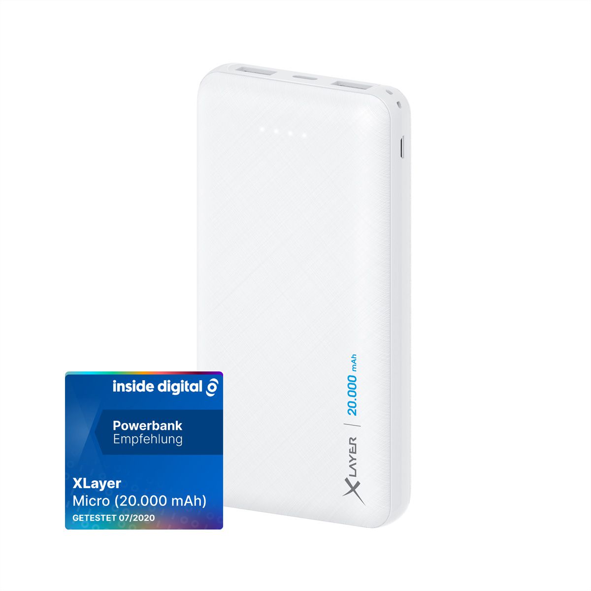 Xlayer Powerbank Micro weiss 20.000 mAh