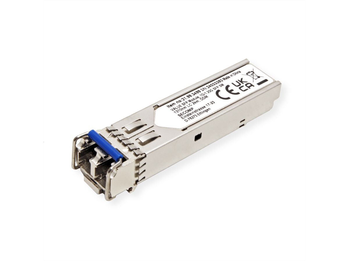 VALUE Module SFP (MiniGBIC) LX/LC, 1/1,25G, Single Mode 1310nm, max. 2km
