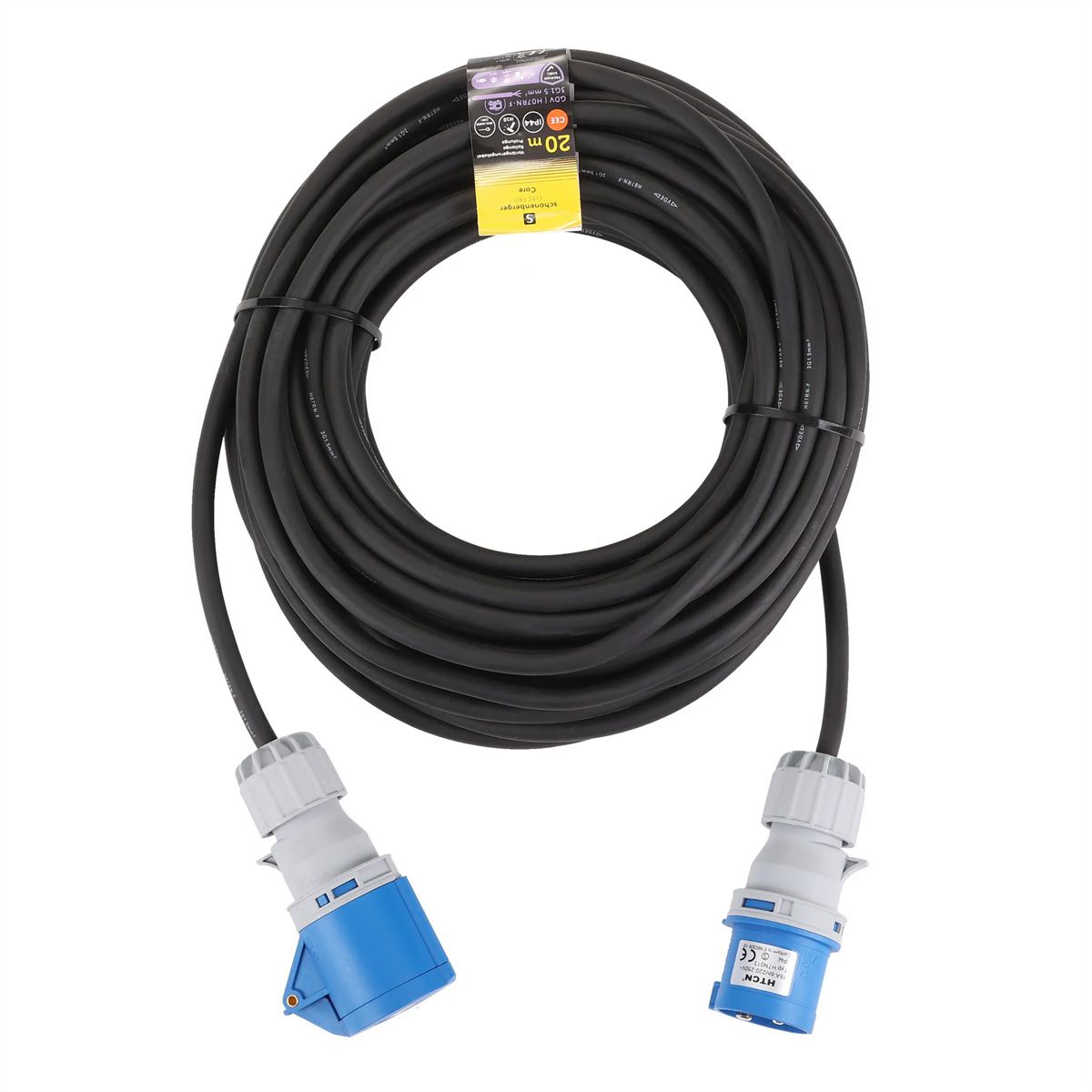 Verlängerung CEE 3P IP44 , 20m H07RN-F 3G1.5mm2, schwarz
