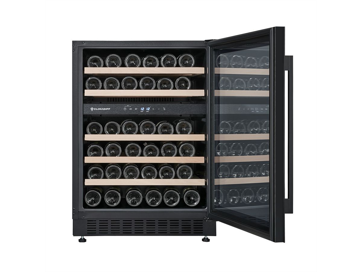 Climadiff Weinkühlschrank CBU50DZBM, Unterbau, 2 Zonen, 46 Flaschen