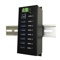 EX-1187HMVS hub USB 3.2 Gen1 à 7 ports, kit rail DIN