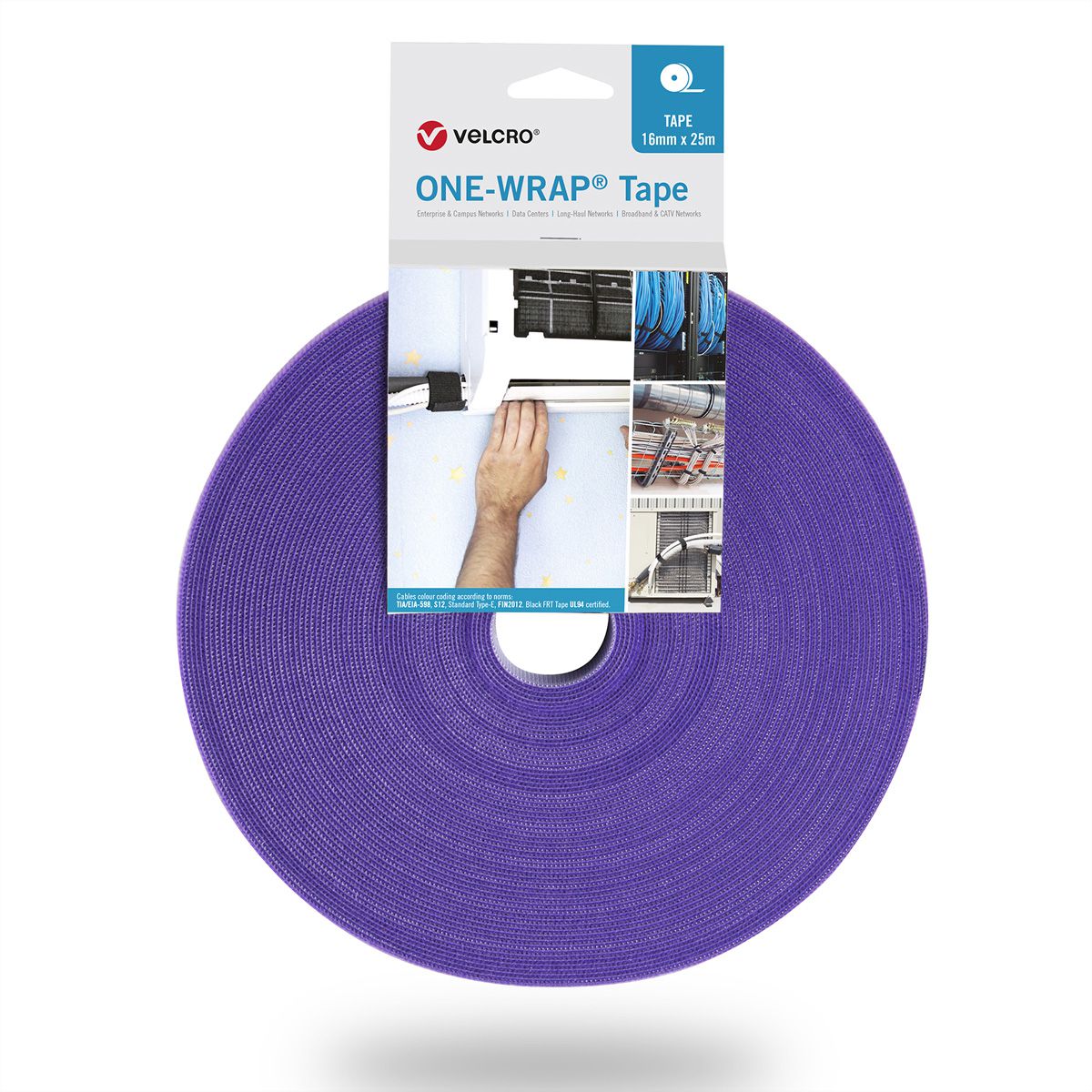 VELCRO® One Wrap® Bande 30 mm, violet, 25 m