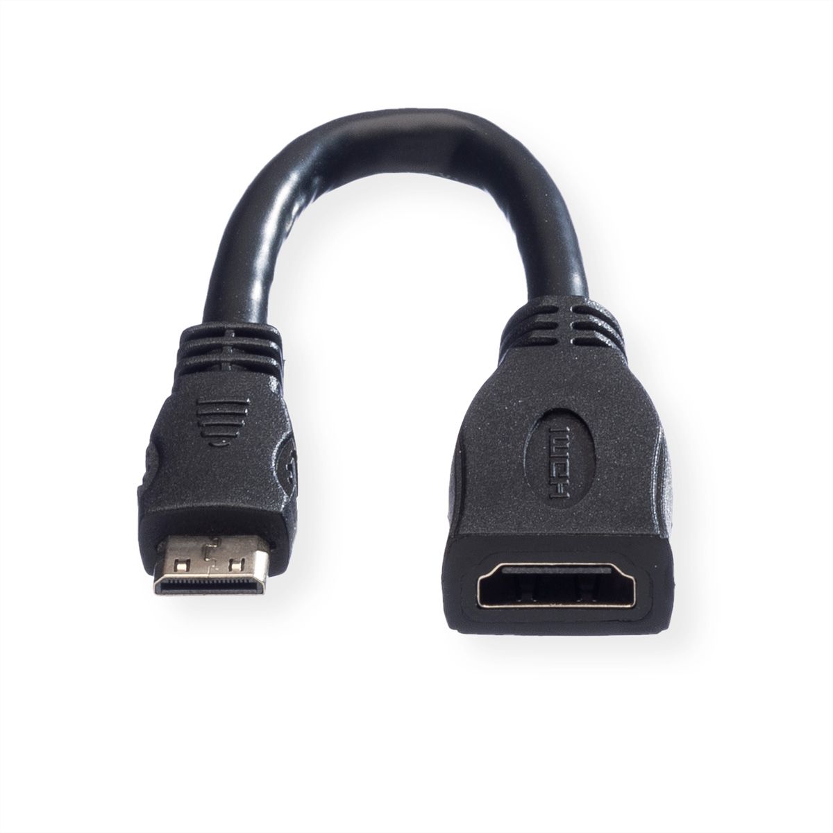 VALUE Câble HDMI High Speed avec Ethernet, HDMI F - Mini HDMI M, 0,15 m