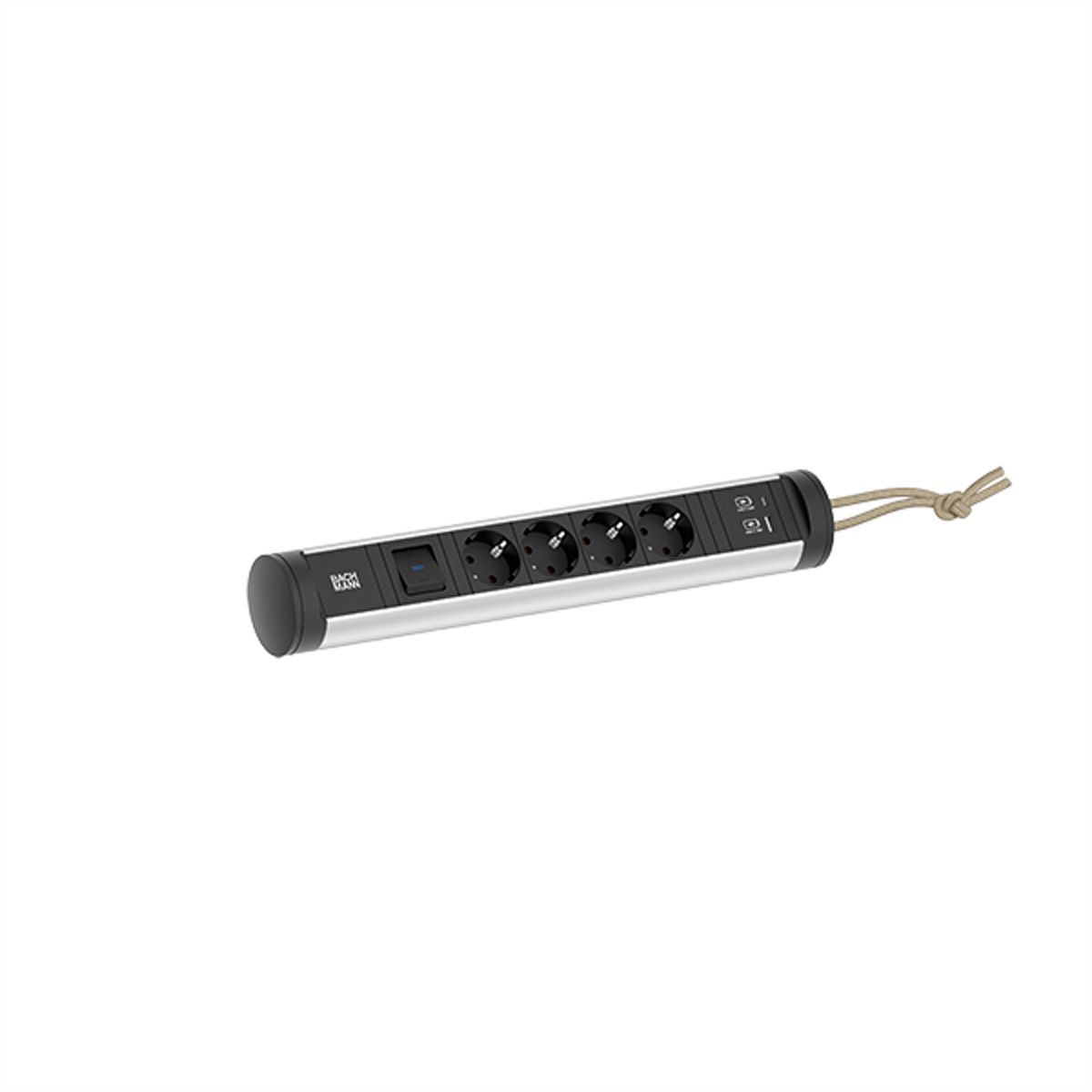 BACHMANN CYCLE Loop 4xCEE7/3 1xSchalter 1xUSB A/C 22W 2,5m CEE7/7